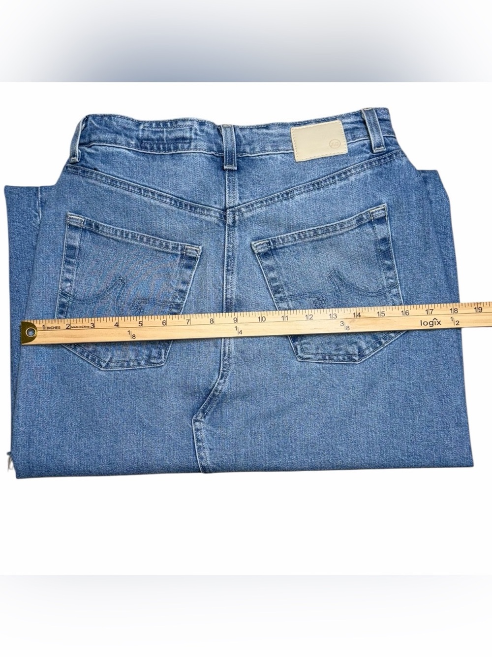 AG Adriano Goldschmied Contour 360 Denim Maxi Skirt Size 28 High Rise Back Slit - Picture 4 of 13